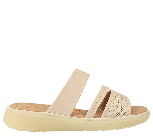 Papuci casual, dama, FORMAZIONE, 33191 crem, piele naturala